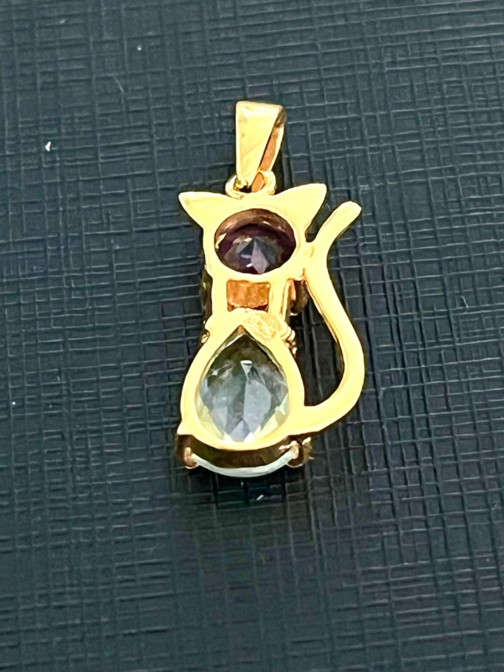14KGP Genuine Topaz Amethyst Garnet Pendant - Picture 3 of 5